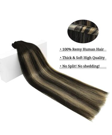 Doores Clip-In Real Hair Extensions - Balayage Natural Black to Light Blonde 40cm (16 inch) 150g Remy Human Hair 9 Pieces Thick & Natural Look - Buy Online on GoSupps.com