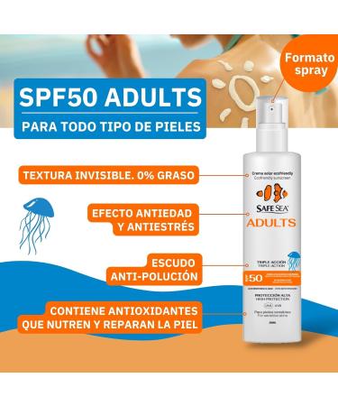 Nidaria SAFE SEA Jellyfish Sting Sun Spray SPF 50 Vegan formula Very water resistant and high sun protection for adults Suitable for sensitive skin Size 250ml - Buy Online on GoSupps.com