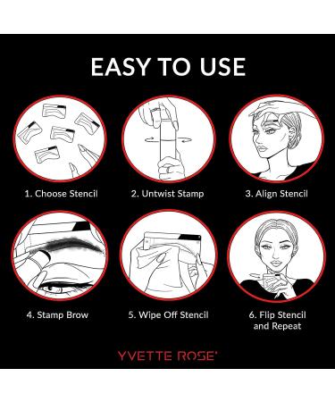 Eyebrow Stamp Stencil Kit with Free Tweezer/Comb Tool | One Step Shaping | Waterproof & Long-Lasting | Perfect Black Powder Finish - Buy Online on GoSupps.com