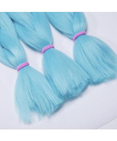 24 Inch Synthetic Braiding Hair Extensions Crochet One Piece 100g Hair Braid Heat-Resistant - Sky Blue - Buy Online on GoSupps.com