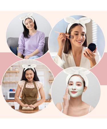 Skincare Headband Headband for Washing Face Bunny Ears Hair Bands for Bath Shower Elastic Makeup Headbands for Women Girls(White) - Buy Online on GoSupps.com
