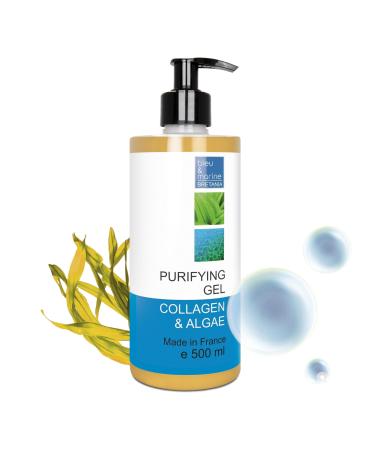 bleu & marine Bretania Purifying Gel 500ml Anti-Blackhead & Anti-Acne Cleansing Gel Deep Cleansing for Clear & Radiant Skin Gentle Vegan & Eco-Friendly Formula Made in France