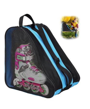 Nusogon Roller Skate Bag,Breathable Ice Skate Bags with Adjustable Shoulder Strap, Oxford Cloth Skating Shoes Storage Bag, for Women Men and Adults Roller Skate Accessories Blue