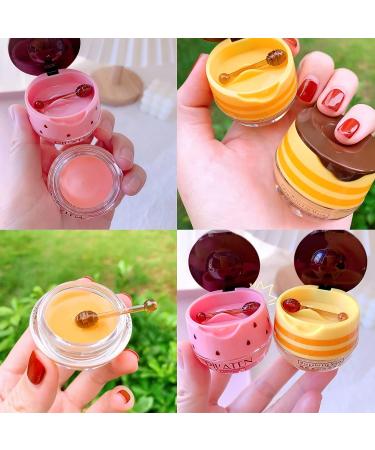 Bee Balm Lip Balm Honey & Strawberry Duo | Moisturizing & Exfoliating Lip Treatment | Hydrating Lip Mask Stick | Prevents Dryness & Cracked Lips | Reduces Lip Lines | Yellow + Pink - Buy Online on GoSupps.com