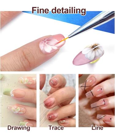 5pcs Thin Nail Art Liner Brushes French Tip Manicure Drawing Set - Nail Dotting Tools for DIY Designs - Buy Online on GoSupps.com