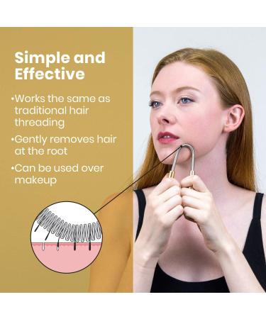 Lindo Twist-N-Roll Tweezer - Spring Facial Hair Removal Tool | Natural Threading, Stainless Steel | Remove Unwanted Hair on Upper Lip, Chin, Cheek, and Neck - Gold - Buy Online on GoSupps.com