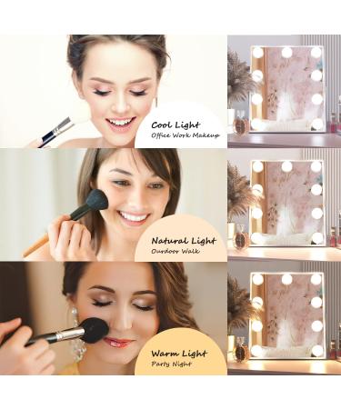 Manocorro Hollywood Vanity Mirror with 9 LED Bulbs and 3 Color Lighting Modes - Buy Online on GoSupps.com