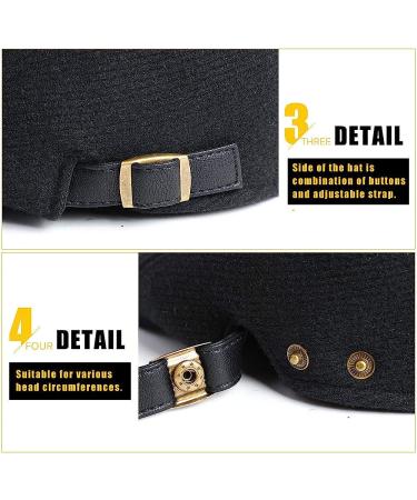 Sumolux Men's Black Winter Newsboy Cap | Stylish Beret Hat for Men | Cabbie Flat Cap - Buy Online on GoSupps.com