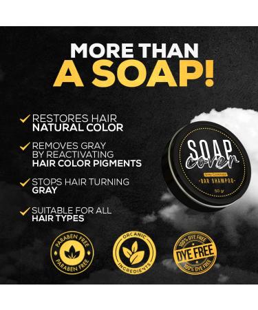 Gray Hair Coverage Soap - Darkening Compressed Soap Bar 1.7 Oz - Buy Online on GoSupps.com