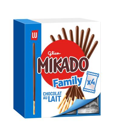 Mikado Family - Biscuit Chocolat au Lait - Format XXL à Partager - Boîte de 4 Sachets Fraîcheur (300 g)