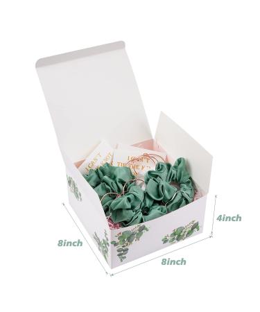 24pcs Greenery Eucalyptus Bridesmaids Proposal Gift Set - Bridesmaid Boxes, Love Knot Bracelets, Cards, and Satin Scrunchies - Buy Online on GoSupps.com