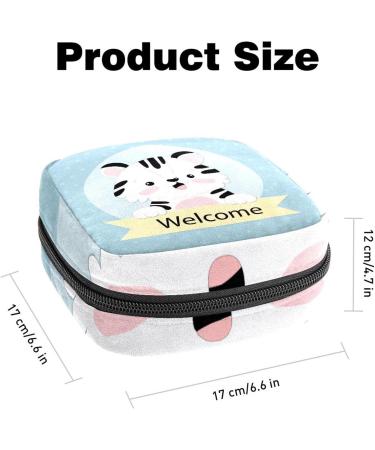 Women's Cute Tiger Pattern Portable Period Kit - Bonds Storage Pocket Holder for Feminine Products - Buy Online on GoSupps.com