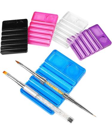 Worparsen Nail Art Palette Eye-catching Vivid 7 Slots Nail Art Brush Holder Compatible with Women Black - Buy Online on GoSupps.com