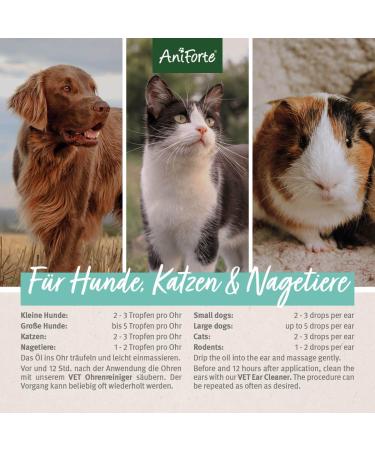 Aniforte Ear Mite Oil for Dogs Cats & Rodents - 20ml Gentle Care for Ear Mites Itching & Discharge - Buy Online on GoSupps.com