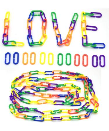 JIALEEY 100 Piece Plastic C-Clips Hooks Chain Links Rainbow C-Links for Children's Learning Toys and Pet Bird Cage - Fun and Durable! - Buy Online on GoSupps.com