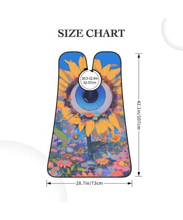 Sunflowers with Eyeballs Beard Bib Apron | Non-Stick Men's Hair Catcher | Unique Shaving Gift for Men - One Size Black - Buy Online on GoSupps.com