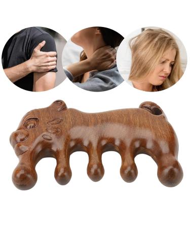 GFRGFH Wooden Animal Shape Scalp Comb - Wide Tooth Sandalwood Massage Comb for Healthy Hair & Dredge Meridian - Buy Online on GoSupps.com