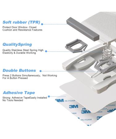 Vicloon Child Locking Sliding Door Locks - 2 Pack No Drill Safety Locks for Windows & Closets - Buy Online on GoSupps.com