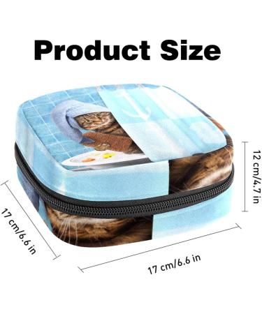 Funny Cat Menstruation Pad Bag with Zipper | Stylish Women's Napkin & Tampon Bag | Perfect Collecting Bag for Girls - Buy Online on GoSupps.com