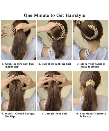 Bird Nest Magic Hair Clip Set - TOBATOBA Hair Holder Clips for Thin Hair - Expandable Ponytail Holder and Bun Maker Hair Accessories - 5Pcs Matte Plastic Bird Nest Clips for Women and Girls - Buy Online on GoSupps.com