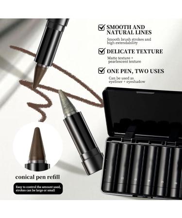  Huxibai Eye Pencils for Women Illuminating Eyes 6 Colours Glitter Matte Shiny Water Resistant Women's Makeup for Evening Date Event - Buy Online on GoSupps.com