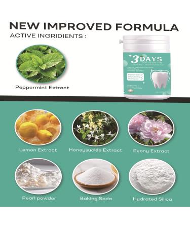 3 Days Tooth Powder Teeth Whitening Powder Remineralizing Tooth Powder for Sensitive Teeth Stain Remover Tooth Polisher Tooth Paint Brightens and Strengthens Enamel in 5 Days 2.82 Ounce (Pack of 1) - Buy Online on GoSupps.com