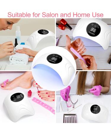 NAILGIRLS 48W UV LED Nail Lamp | Professional Nail Dryer with 3 Timer Settings and Automatic Sensor | Gel Polish Curing Light with LCD Display - White - Buy Online on GoSupps.com