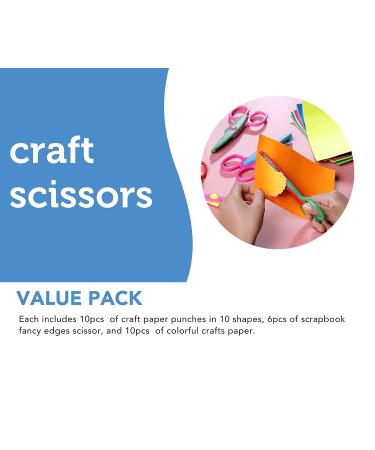 Incraftables 6pcs Decorative Edge Craft Scissors + 10pcs Paper Punch Shapes & Colorful Papers - Perfect for DIY Scrapbooking Projects - Buy Online on GoSupps.com