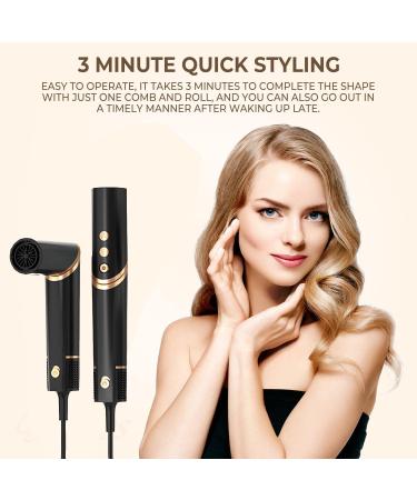 8-in-1 Hair Dryer Brush - High-Speed Ionic Blow Dryer & Curling Iron | Professional Volumizing Styling System (Black - Buy Online on GoSupps.com