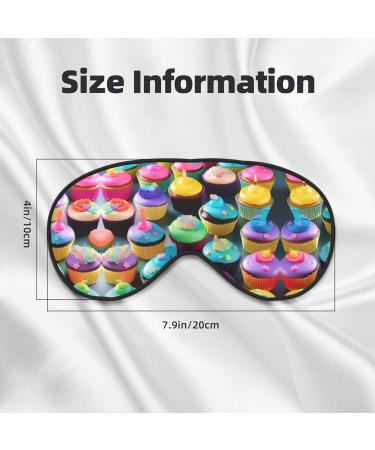 Colorful Happy Birthday Cupcakes Sleep Mask | Unisex Double-Sided Eye Mask for Sound Sleep & Skin Care - Buy Online on GoSupps.com