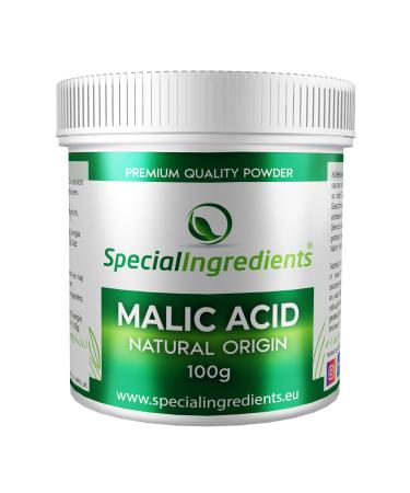 Special Ingredients Malic Acid Powder 100g Premium Quality Natural Origin - Vegan Non-GMO - Recyclable Container 100 g (Pack of 1)