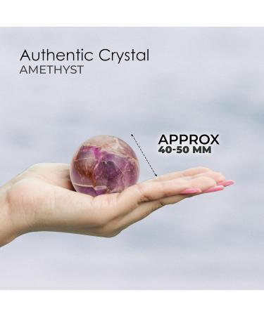 Amethyst Crystal Gemstone Ball - Wiccan Altar Decor & Spiritual Gemstones - Buy Online on GoSupps.com