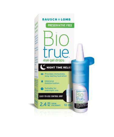 Biotrue Night Time Relief Eye Gel Drops for Dry Eyes Nighttime 10 mL