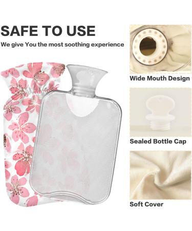 NAANLE 2L Hot Water Bottle with Peach Cherry Blossoms Cover | Relief for Menstrual Cramps Heat & Cold Therapy - Buy Online on GoSupps.com