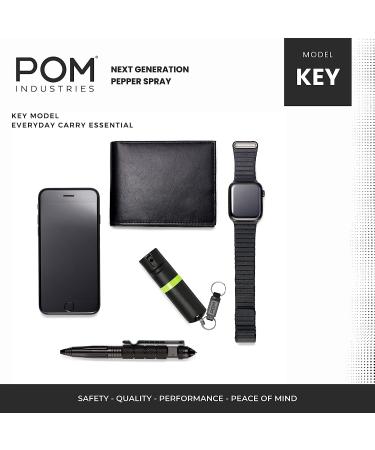 POM Pepper Spray Keychain - Maximum Strength Self Defense - Compact Design, 25 Bursts, 10ft Range - Black - Buy Online on GoSupps.com