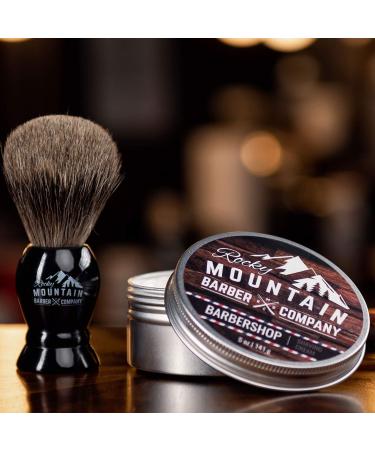 Rocky Mountain Barber Co. Men's Shaving Cream - Barbershop Scent - 5oz Tin - Buy Online on GoSupps.com