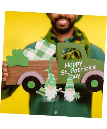 HOMSFOU 2 Sets Faceless Doll Wooden Sign Wooden Tags Irish Wooden Signs Wooden St. Patrick's Day Pendants - Buy Online on GoSupps.com