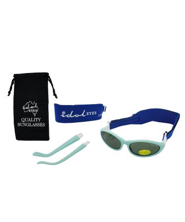 Baby Wrapz 2 Convertible Sunglasses 0-5 Years With 2 Headbands & Attachable Arms (Light Blue)