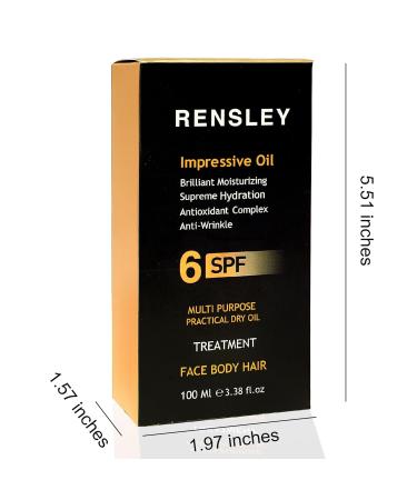 RENSLEY Skin Care Oil - Multi-Purpose Anti-Aging Moisturizer for Body Face & Hair - 3.38 oz | Best Anti-Wrinkle Cuticle & Stem Cell Care Oil - Buy Online on GoSupps.com