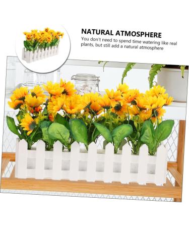 Zerodeko Artificial Flower Fence Outdoor Artificial Plants Sunflower Bouquet Sunflower Artificial Flowers Office Desk Decor Pots Plants Faux Plant White Fake Flowers Villain Foam White 40X9CM - Buy Online on GoSupps.com