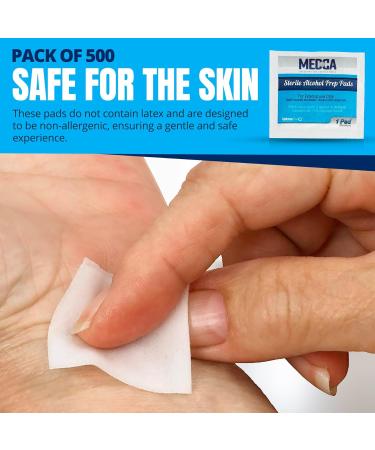 500 Count Alcohol Wipes - Individually Wrapped 70% Isopropyl Swab Pads, 2-Ply Cotton - Pack of 1 - Buy Online on GoSupps.com
