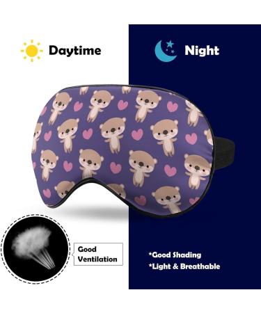 Cute Otters Love Sleep Mask - Adjustable Strap Eye Cover for Sleeping and Travel - Buy Online on GoSupps.com