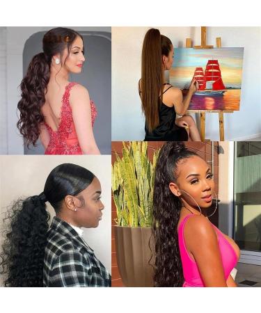 Ponytail Extension 8-24" Human Hair Ponytail Extensions Wrap Around Long Ponytail Hairpiece Remy Human Hair Clip in Wavy Ponytail Hair Extensions for Women Ponytail Hairpiece for Women (Color : Wrap 14inches Wrap on ponytail - Buy Online on GoSupps.com