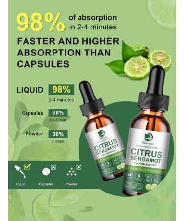 Citrus Bergamot + Soursop Liquid Drops with Garlic Olive Leaf Vitamin C D3 Black Pepper for Enhanced Absorption Herbal Wellness Supplement for Cholesterol Heart Digestive & Immune 2 Fl Oz - Buy Online on GoSupps.com