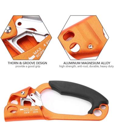 TBET Hand Ascender Rope Clamp - Right-Handed Climbing Equipment for 8mm-13mm Rope | Durable Climbing Handle in Green/Orange/Gray - Buy Online on GoSupps.com