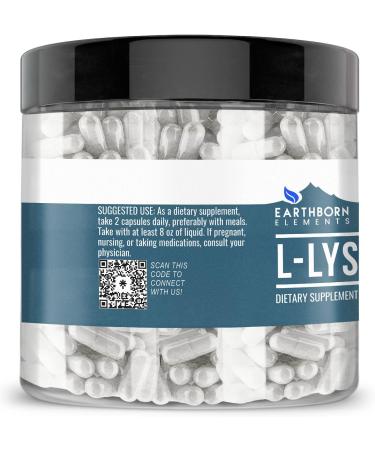 Buy Earthborn Elements L-Lysine HCL 200 Capsules - Pure Undiluted & No Additives - International Shipping Available - Buy Online on GoSupps.com