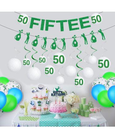 Gameza 50th Birthday Decorations - 14PCS Golf Birthday Party Decorations 50th Birthday Decorations for Women Men Golf Glitter Fiftee Banner Hanging Swirls 50th Golf Theme Bday Party Decorations Green 50th - Buy Online on GoSupps.com