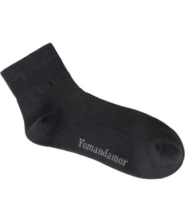 Yomandamor Men's 5-Pack Coolmax Diabetic Ankle Socks - Seamless Toe, Size 10-13, Black - Buy Online on GoSupps.com