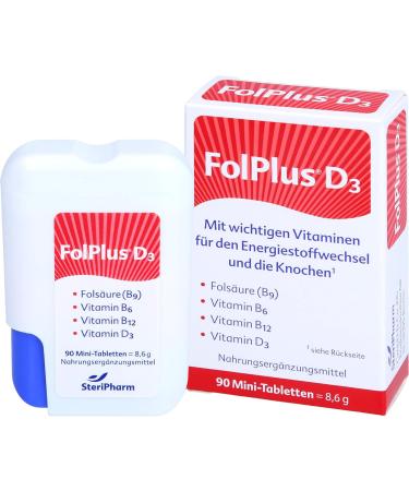 Buy Folplus Vitamin B + D3 by Steripharm - Boost Memory Nerves Energy & Bones | 90 Capsules - International Shipping - Buy Online on GoSupps.com
