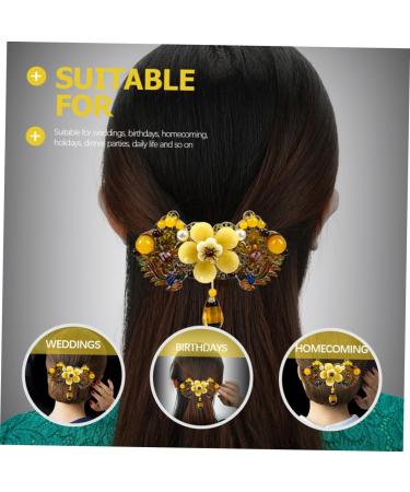Housoutil Hairpin Hair Barrettes Hair Clip Hair Pin Hair Claw Clips for Women Wedding Hair Accessories for Women Flower Ponytail Barrette Vintage Hair Barrette Spring Hair Barrette - Buy Online on GoSupps.com